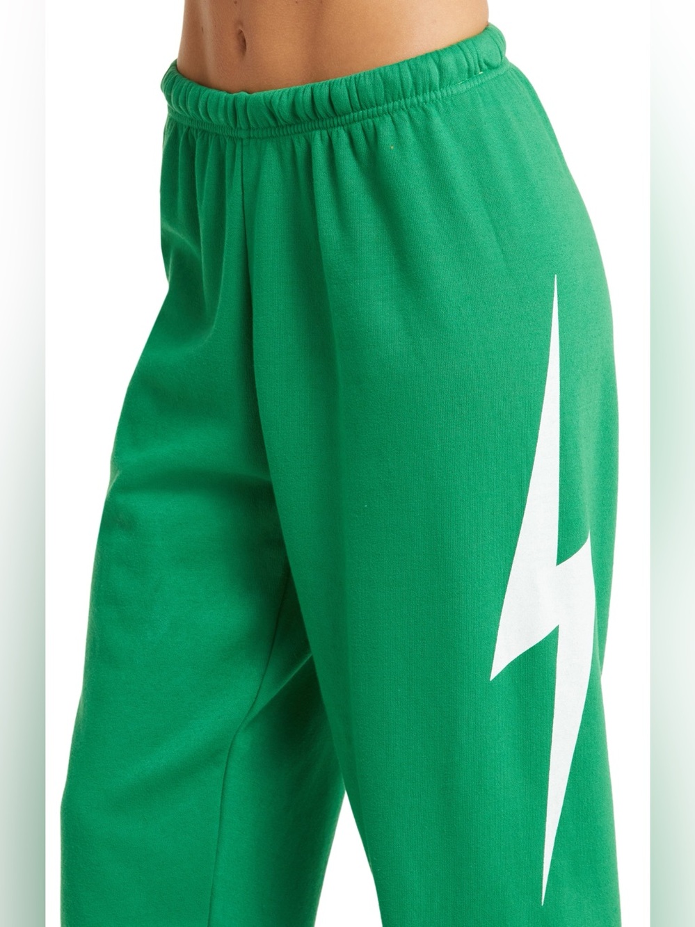 AVIATOR NATION Kelly Green & White Bolt Sweatpants - Picture 4 of 10
